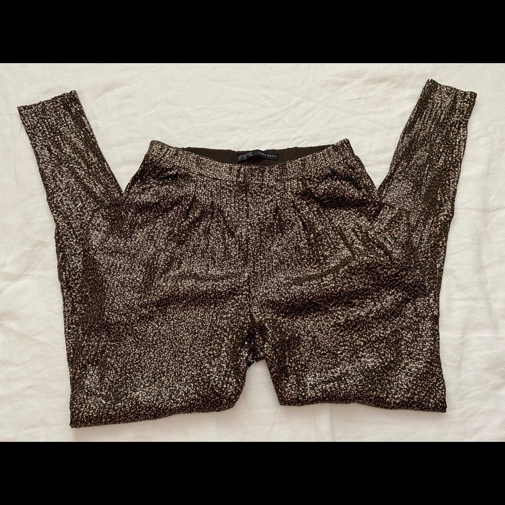ZARA Gold Slouch pants. So cute!!!